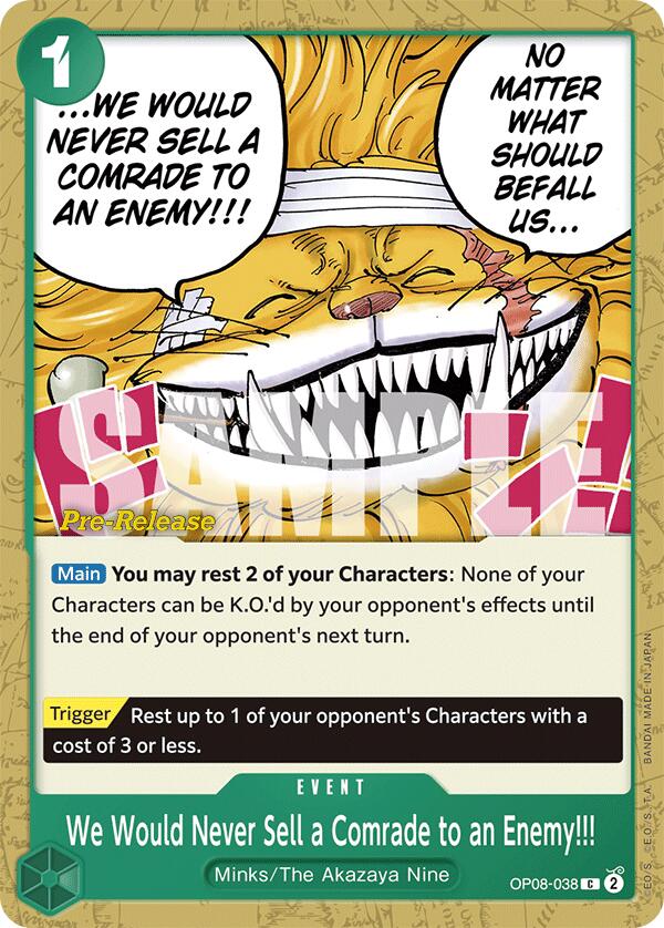 We Would Never Sell a Comrade to an Enemy!!! [Two Legends Pre-Release Cards] | Good Games Cannington