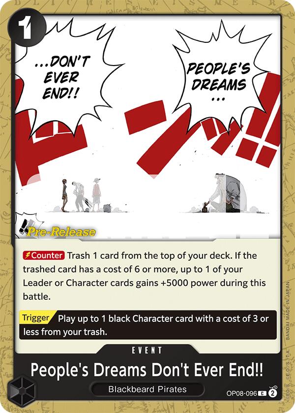 People's Dreams Don't Ever End!! [Two Legends Pre-Release Cards] | Good Games Cannington