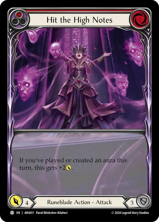Hit the High Notes (Red) [ARA011] (Rosetta Aurora Blitz Deck) | Good Games Cannington