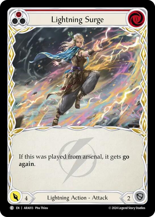 Lightning Surge (Red) [ARA013] (Rosetta Aurora Blitz Deck) | Good Games Cannington