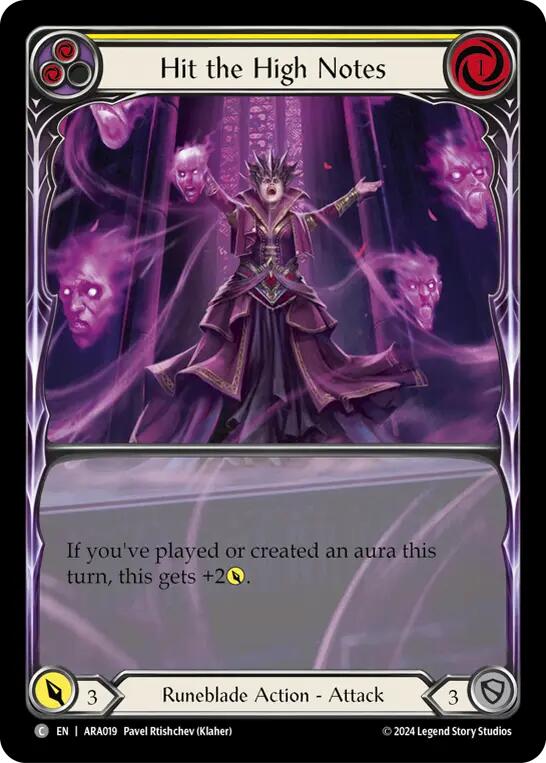 Hit the High Notes (Yellow) [ARA019] (Rosetta Aurora Blitz Deck) | Good Games Cannington