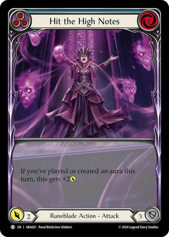 Hit the High Notes (Blue) [ARA021] (Rosetta Aurora Blitz Deck) | Good Games Cannington