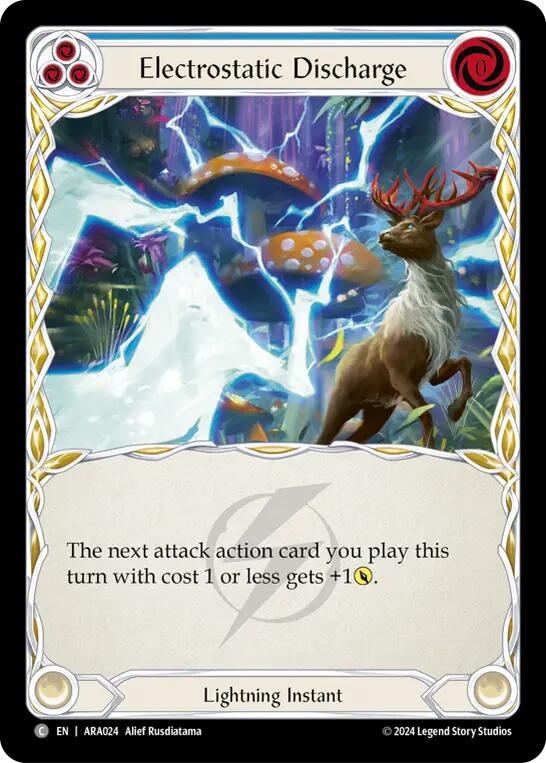 Electrostatic Discharge (Blue) [ARA024] (Rosetta Aurora Blitz Deck) | Good Games Cannington