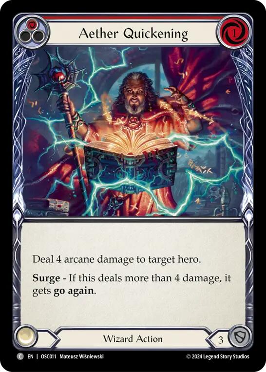 Aether Quickening (Red) [OSC011] (Rosetta Oscilio Blitz Deck) | Good Games Cannington