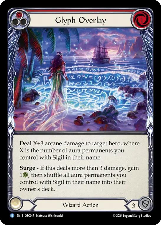Glyph Overlay (Red) [OSC017] (Rosetta Oscilio Blitz Deck) | Good Games Cannington