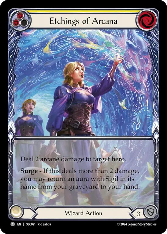 Etchings of Arcana (Yellow) [OSC021] (Rosetta Oscilio Blitz Deck) | Good Games Cannington