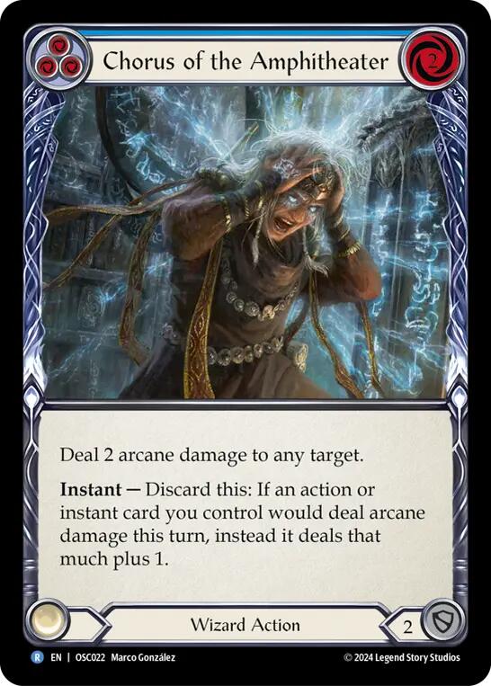 Chorus of the Amphitheater (Blue) [OSC022] (Rosetta Oscilio Blitz Deck) | Good Games Cannington