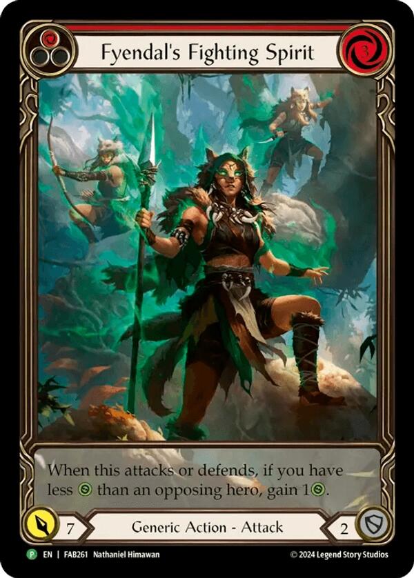Fyendal's Fighting Spirit (Red) [FAB261] (Promo)  Rainbow Foil | Good Games Cannington