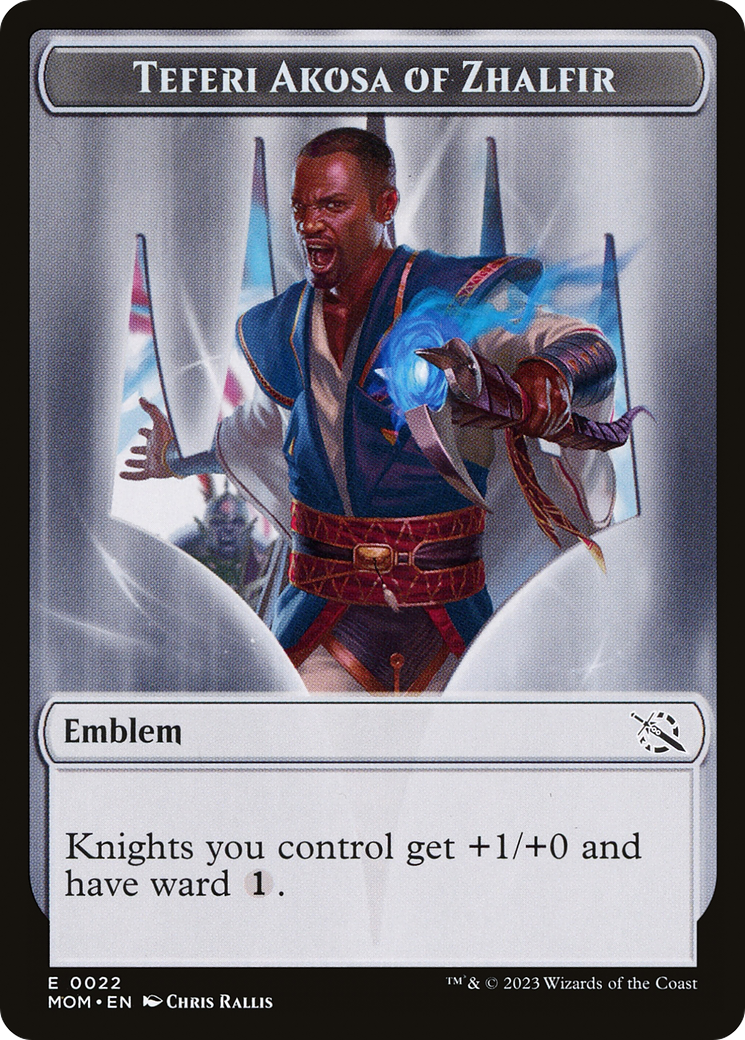Treasure (21) // Teferi Akosa of Zhalfir Emblem Double-Sided Token [March of the Machine Tokens] | Good Games Cannington