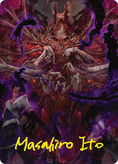 Damnation Art Card (Gold-Stamped Signature) [Duskmourn: House of Horror Art Series] | Good Games Cannington