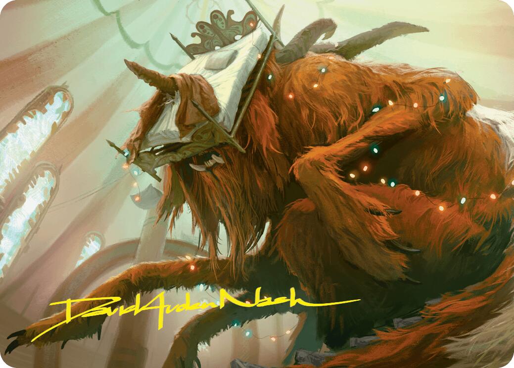 Bedhead Beastie Art Card (Gold-Stamped Signature) [Duskmourn: House of Horror Art Series] | Good Games Cannington