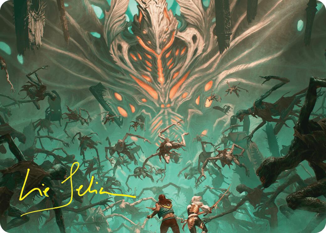 Valgavoth's Onslaught Art Card (Gold-Stamped Signature) [Duskmourn: House of Horror Art Series] | Good Games Cannington