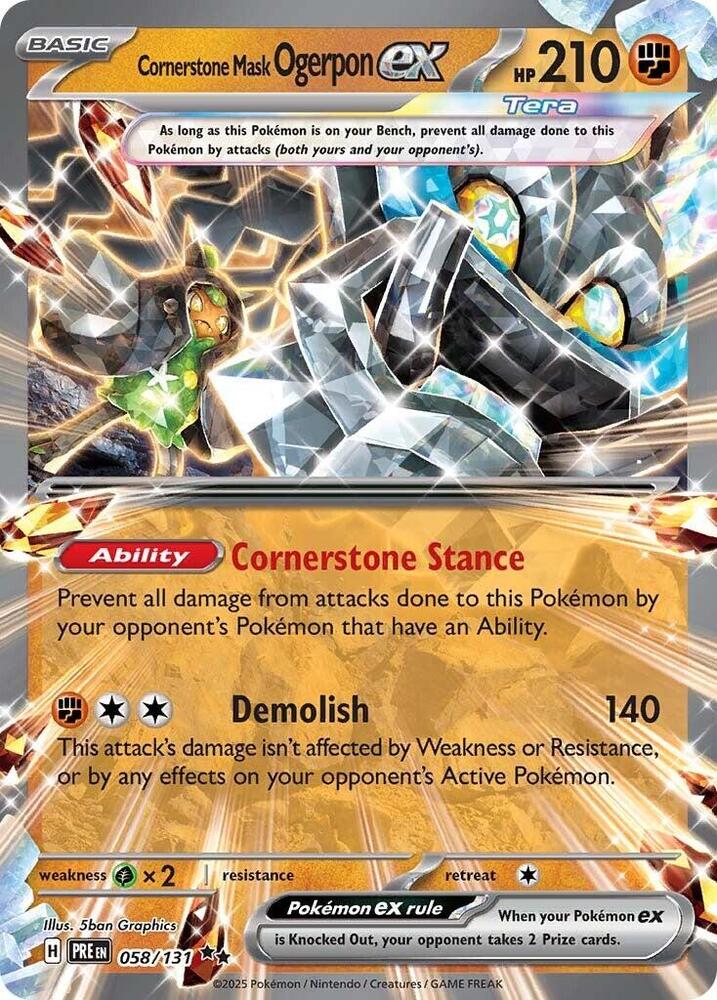 Cornerstone Mask Ogerpon ex (058/131) [Scarlet & Violet: Prismatic Evolutions] | Good Games Cannington