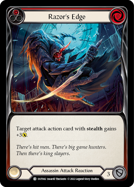 Razor's Edge (Red) [OUT042] (Outsiders)  Rainbow Foil | Good Games Cannington