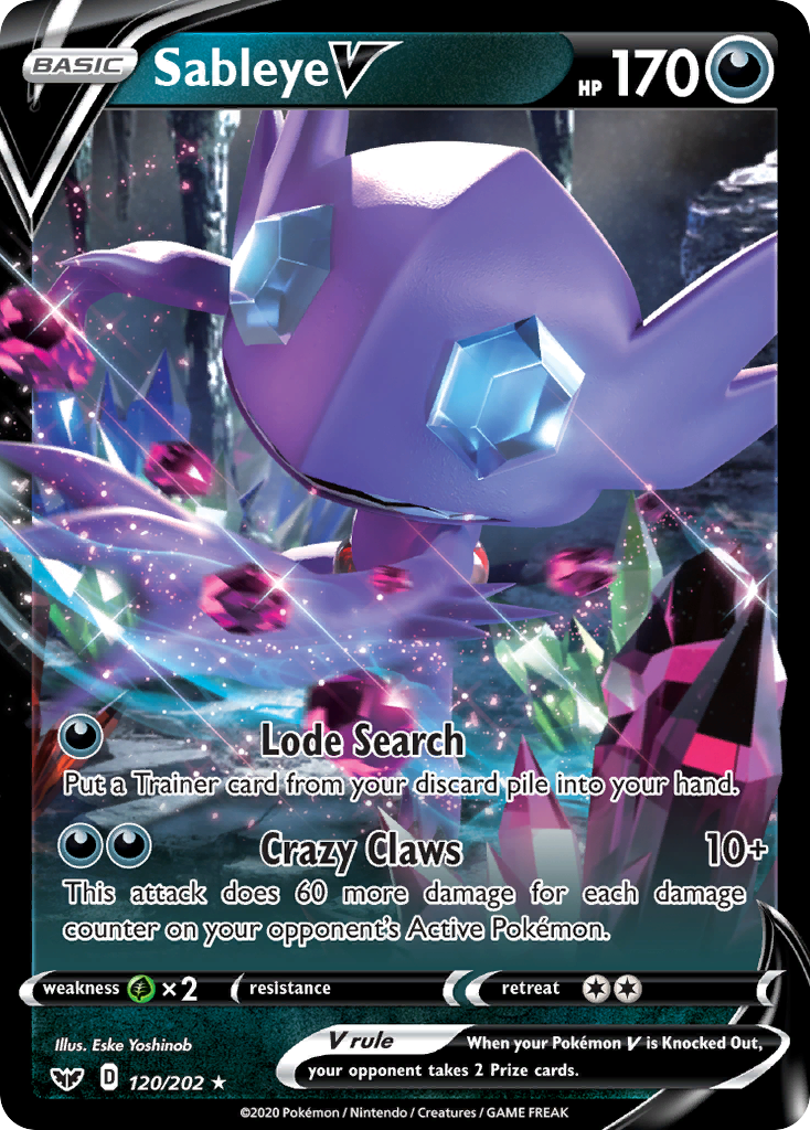 Sableye V (120/202) [Sword & Shield: Base Set] | Good Games Cannington