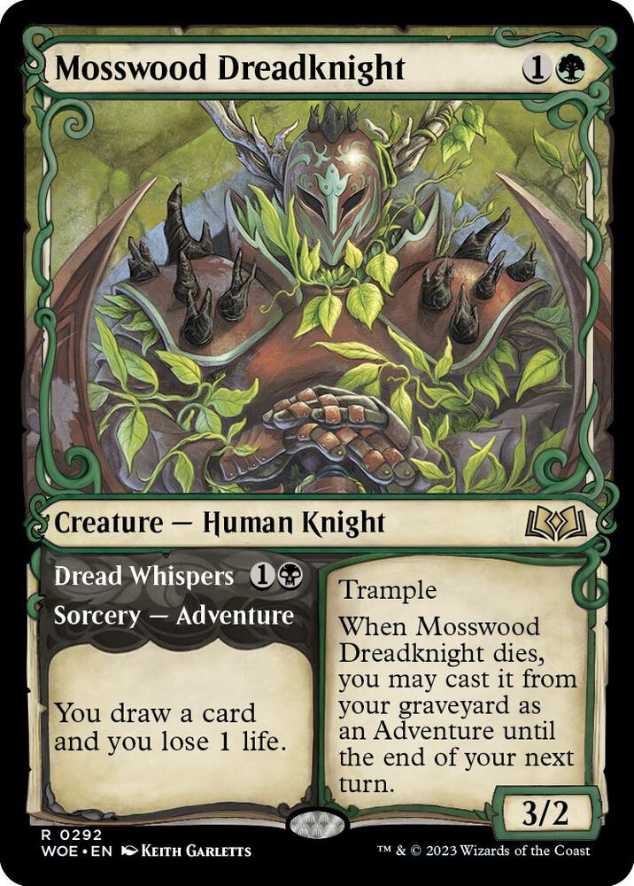 Mosswood Dreadknight // Dread Whispers 292 (Wilds of Eldraine)  - Showcase | Good Games Cannington