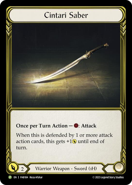 Cintari Saber [FAB184] (Promo)  Cold Foil | Good Games Cannington