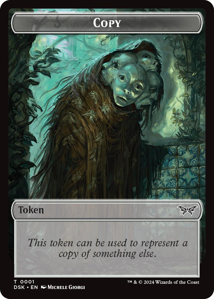 Shark // Copy Double-Sided Token [Duskmourn: House of Horror Commander Tokens] | Good Games Cannington