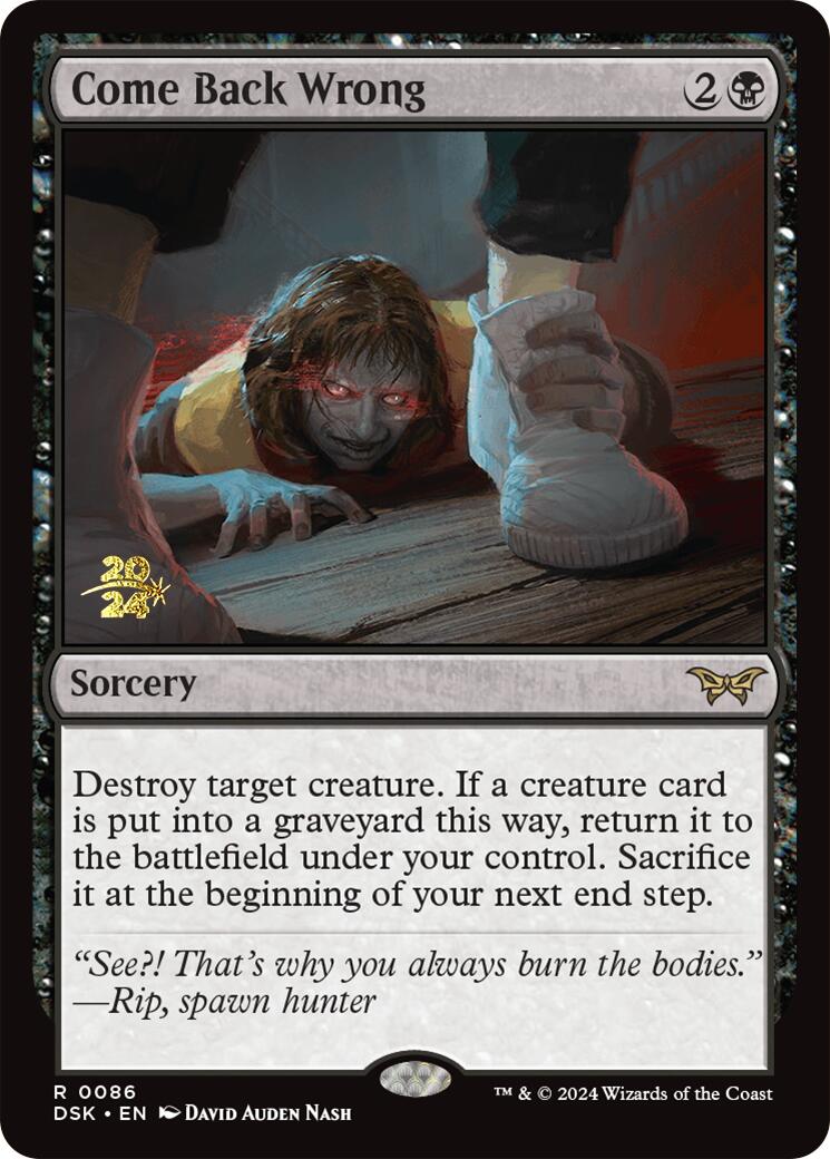 Come Back Wrong (0086) [Duskmourn: House of Horror Prerelease Promos] | Good Games Cannington