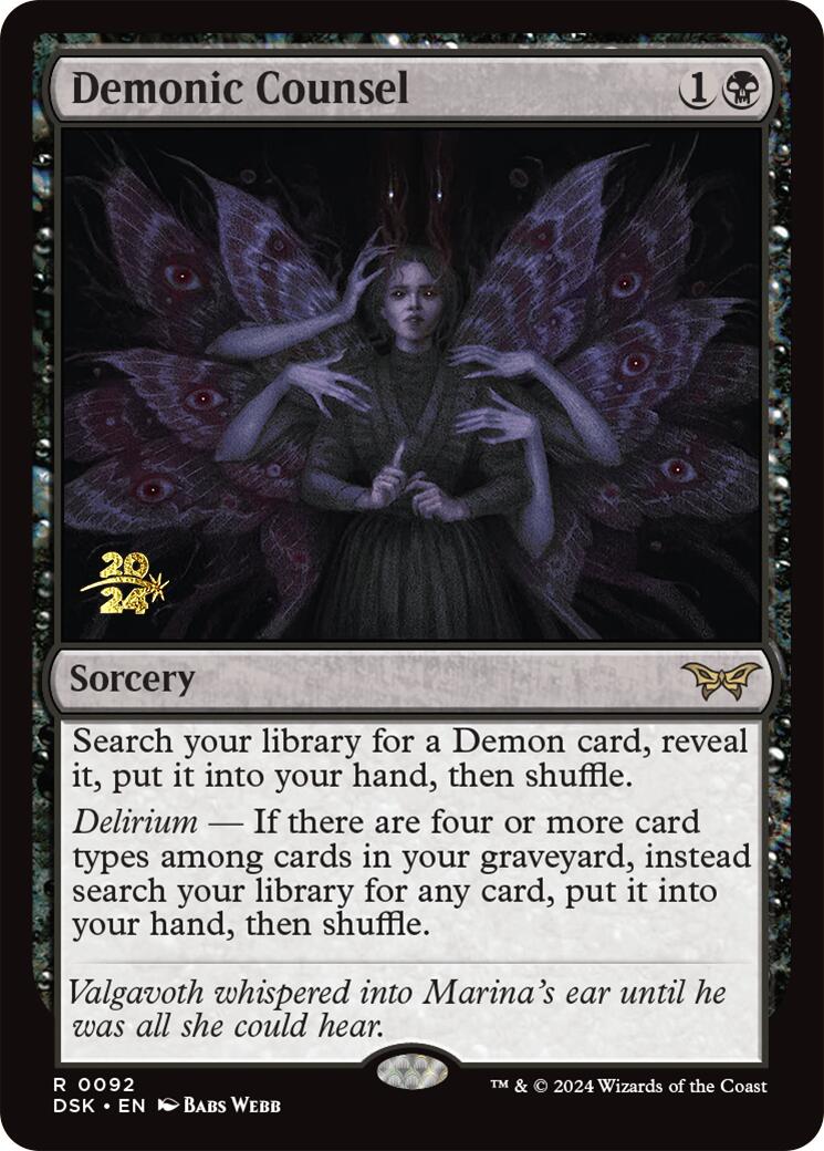 Demonic Counsel [Duskmourn: House of Horror Prerelease Promos] | Good Games Cannington