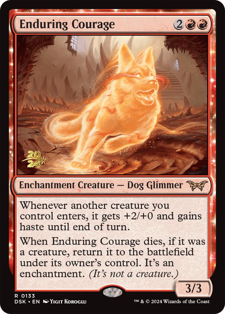 Enduring Courage [Duskmourn: House of Horror Prerelease Promos] | Good Games Cannington