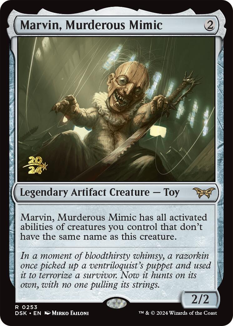 Marvin, Murderous Mimic [Duskmourn: House of Horror Prerelease Promos] | Good Games Cannington