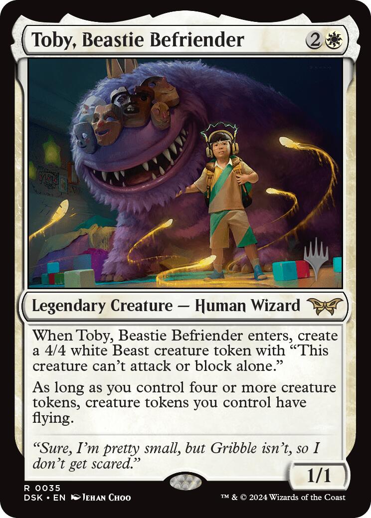 Toby, Beastie Befriender (Promo Pack) [Duskmourn: House of Horror Promos] | Good Games Cannington