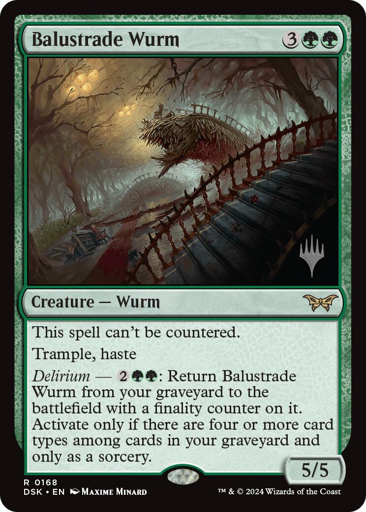 Balustrade Wurm (Promo Pack) [Duskmourn: House of Horror Promos] | Good Games Cannington