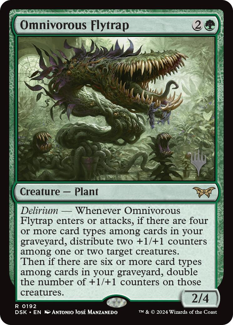 Omnivorous Flytrap (Promo Pack) [Duskmourn: House of Horror Promos] | Good Games Cannington