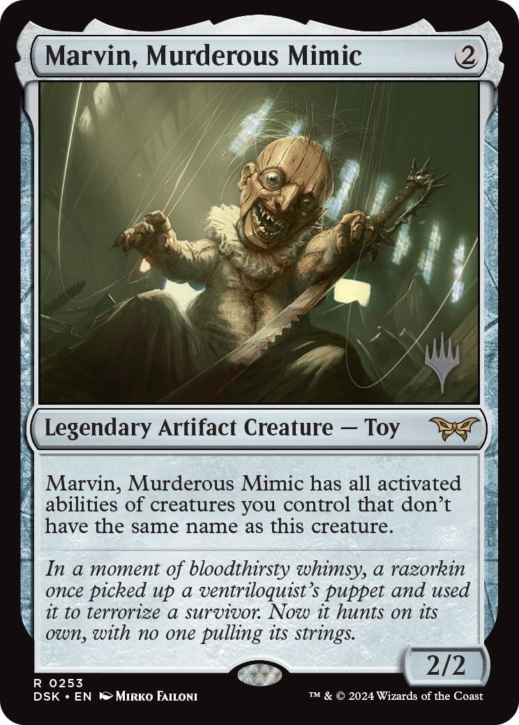 Marvin, Murderous Mimic (Promo Pack) [Duskmourn: House of Horror Promos] | Good Games Cannington