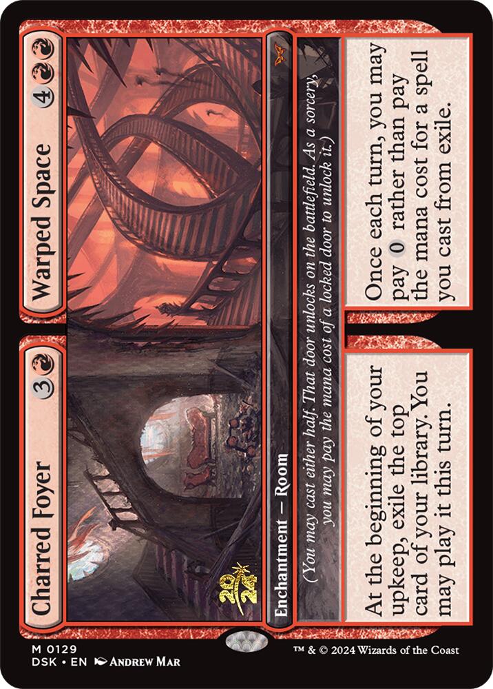 Charred Foyer // Warped Space [Duskmourn: House of Horror Prerelease Promos] | Good Games Cannington
