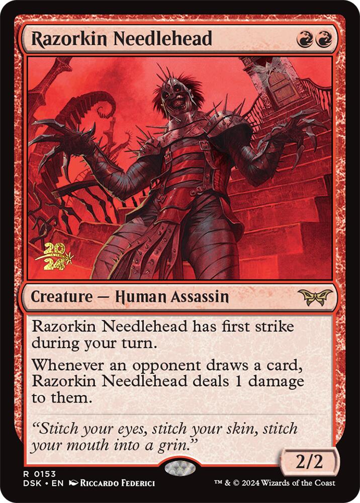 Razorkin Needlehead [Duskmourn: House of Horror Prerelease Promos] | Good Games Cannington