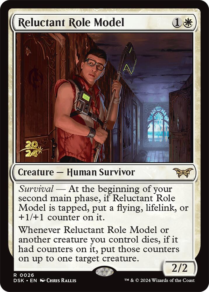 Reluctant Role Model (0026) [Duskmourn: House of Horror Prerelease Promos] | Good Games Cannington