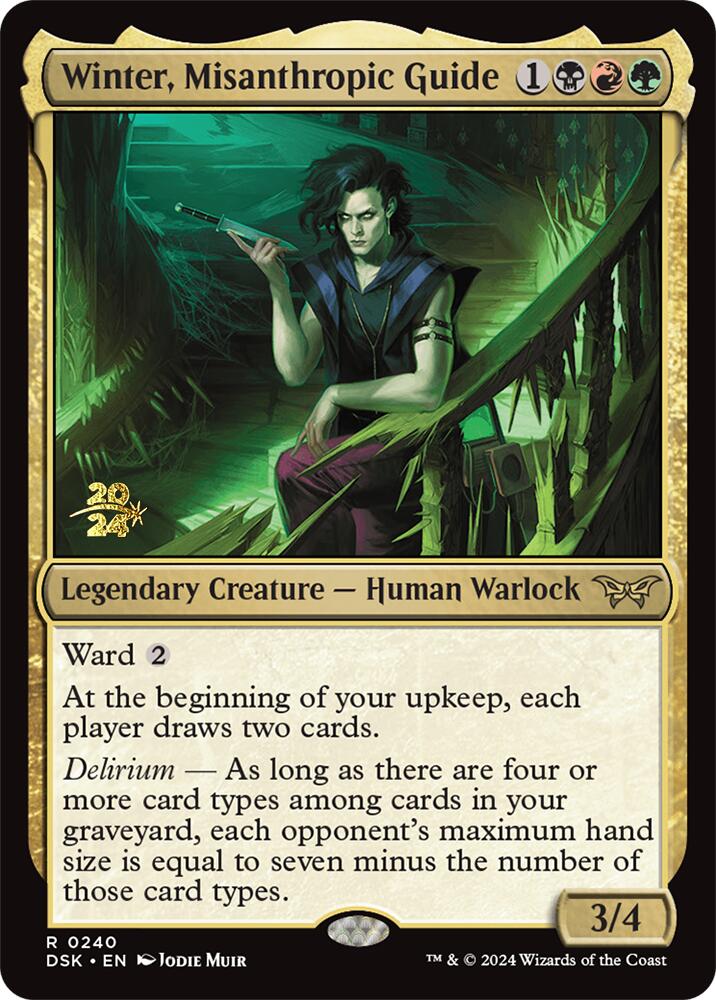 Winter, Misanthropic Guide [Duskmourn: House of Horror Prerelease Promos] | Good Games Cannington