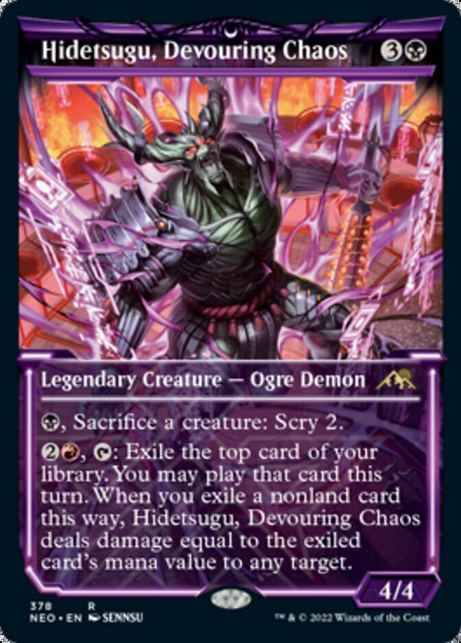 Hidetsugu, Devouring Chaos (Showcase Soft Glow) [Kamigawa: Neon Dynasty] | Good Games Cannington