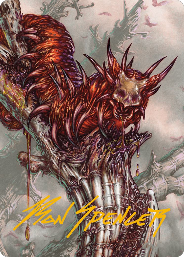 Grist, Voracious Larva Art Card (Gold-Stamped Signature) [Modern Horizons 3 Art Series] | Good Games Cannington