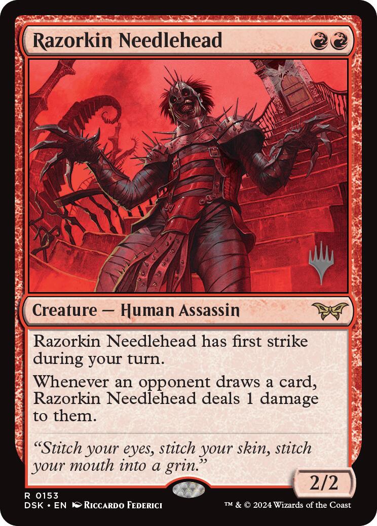 Razorkin Needlehead (Promo Pack) [Duskmourn: House of Horror Promos] | Good Games Cannington