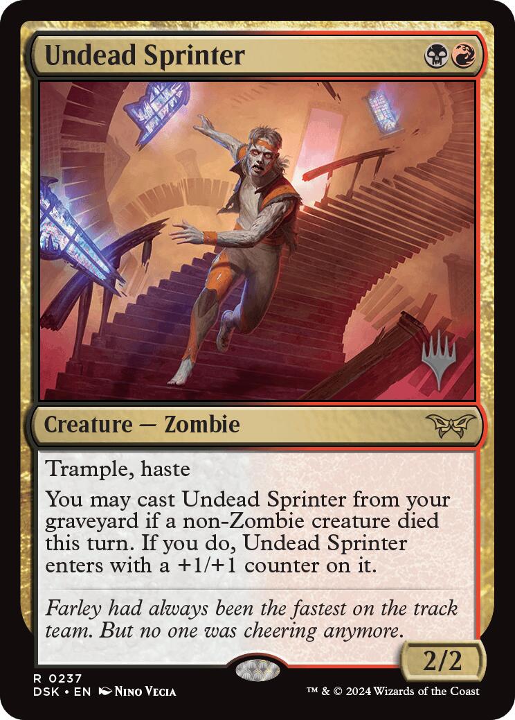 Undead Sprinter (Promo Pack) [Duskmourn: House of Horror Promos] | Good Games Cannington