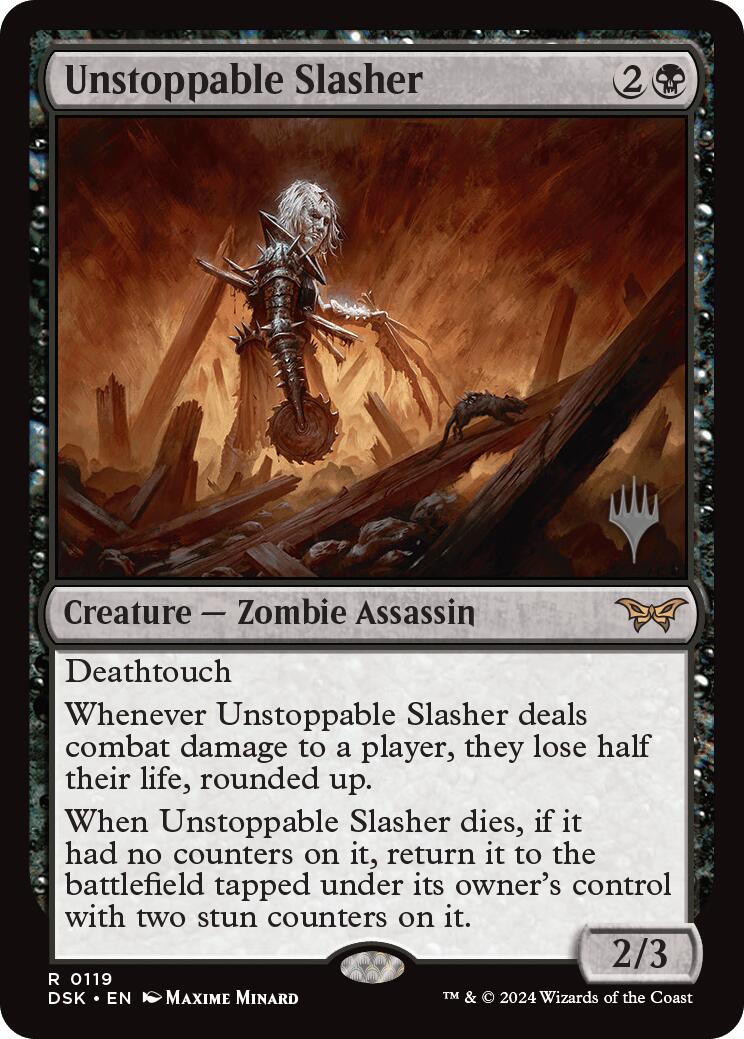 Unstoppable Slasher (0119) (Promo Pack) [Duskmourn: House of Horror Promos] | Good Games Cannington