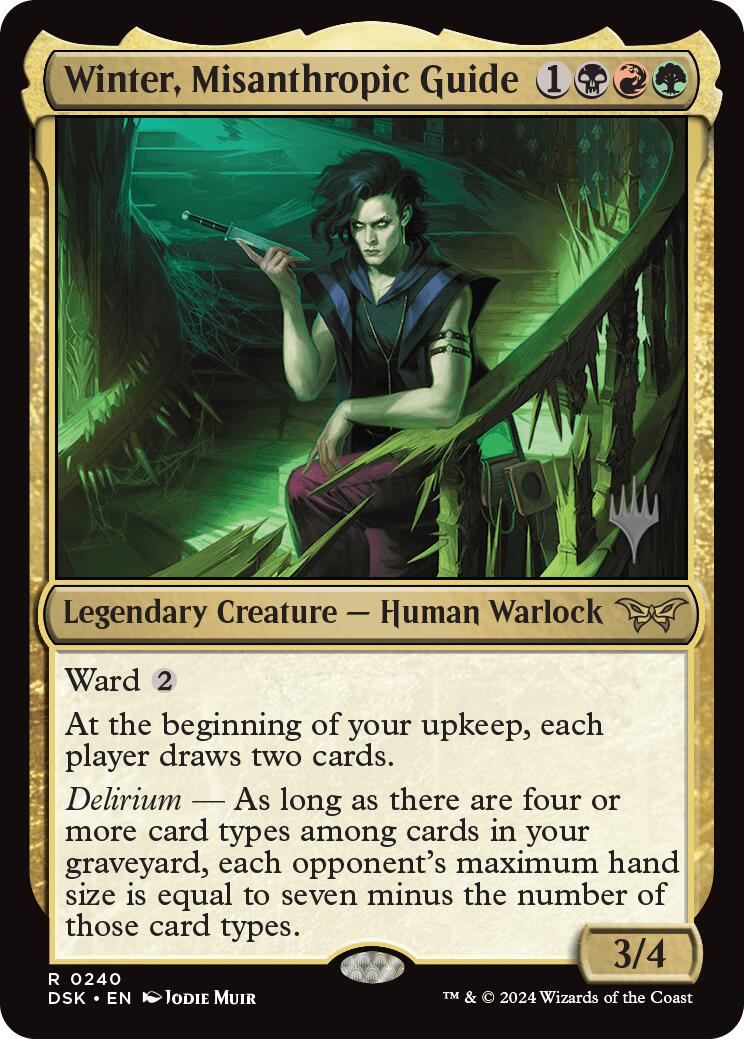 Winter, Misanthropic Guide (Promo Pack) [Duskmourn: House of Horror Promos] | Good Games Cannington