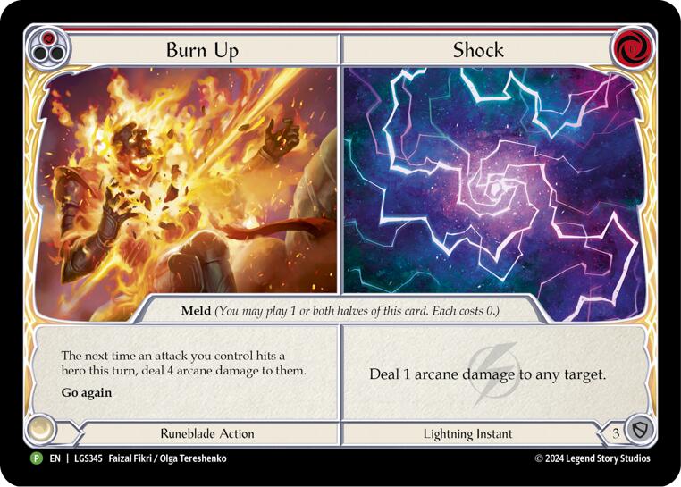 Burn Up // Shock [LGS345] (Promo)  Cold Foil | Good Games Cannington