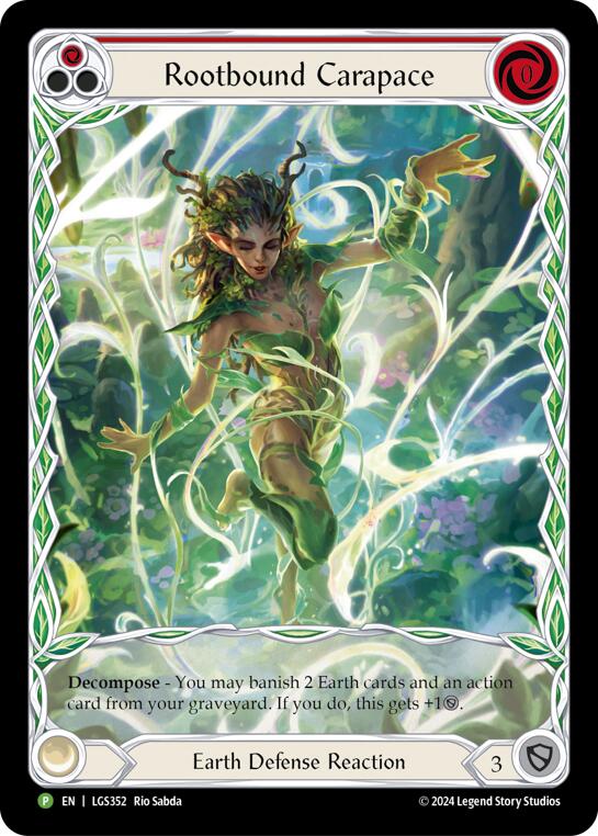Rootbound Carapace (Red) (Extended Art) [LGS352] (Promo)  Rainbow Foil | Good Games Cannington