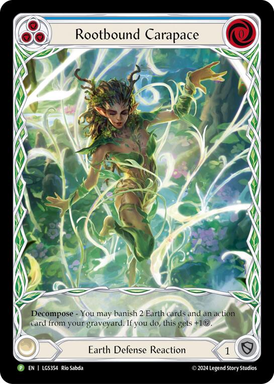 Rootbound Carapace (Blue) (Extended Art) [LGS354] (Promo)  Rainbow Foil | Good Games Cannington