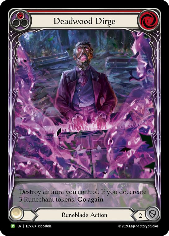 Deadwood Dirge (Red) (Extended Art) [LGS363] (Promo)  Rainbow Foil | Good Games Cannington