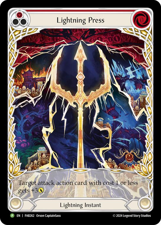 Lightning Press (Red) (Extended Art) [FAB262] (Promo)  Rainbow Foil | Good Games Cannington