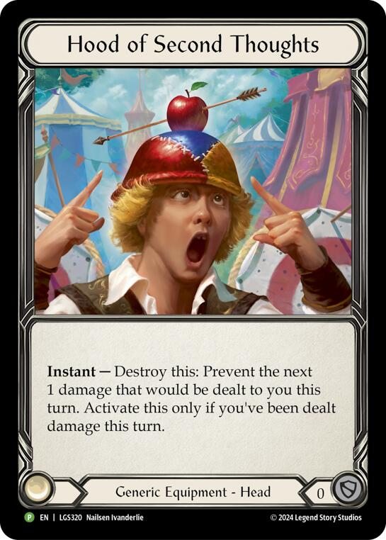 Hood of Second Thoughts - LGS320 [LGS320] (Promo)  Rainbow Foil | Good Games Cannington