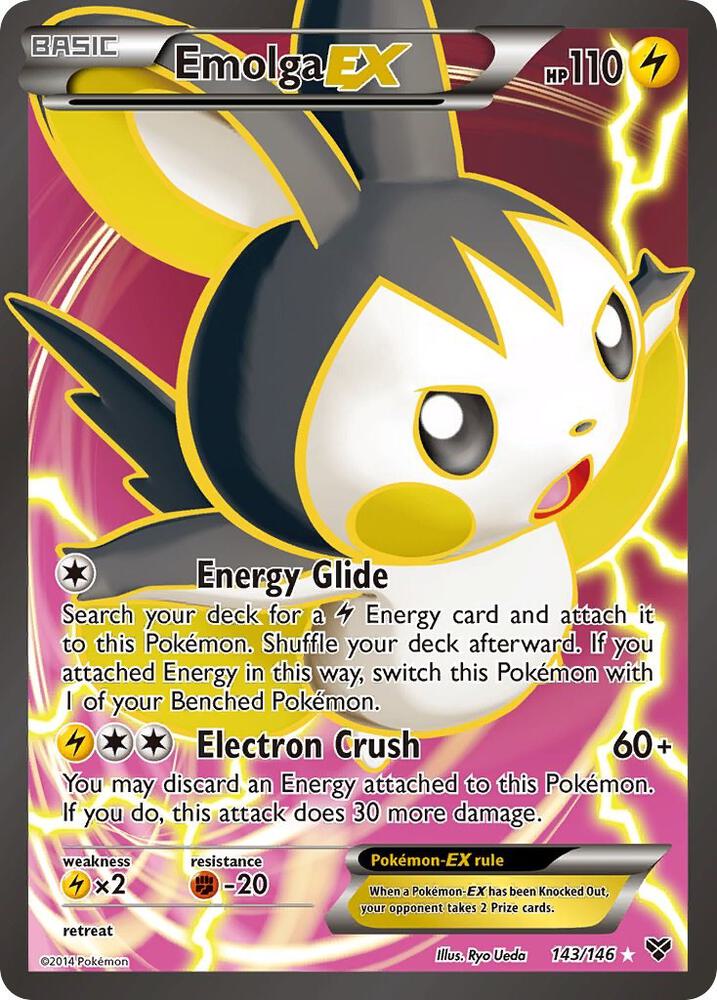 Emolga EX 143/146 (XY Base Set)  - Holofoil | Good Games Cannington