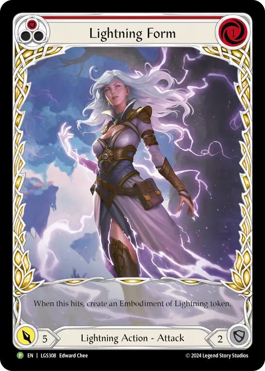 Lightning Form (Red) [LGS308] (Promo)  Rainbow Foil | Good Games Cannington