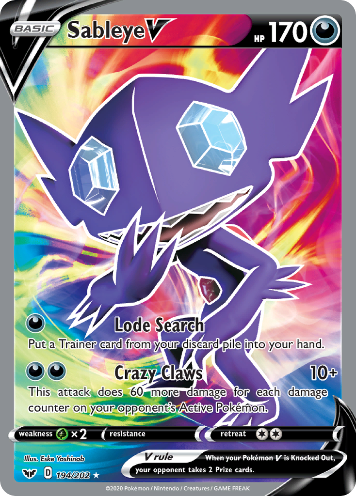 Sableye V (194/202) [Sword & Shield: Base Set] | Good Games Cannington