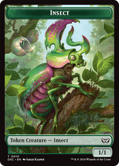 Wurm (0019) // Insect (0010) Double-Sided Token [Duskmourn: House of Horror Commander Tokens] | Good Games Cannington